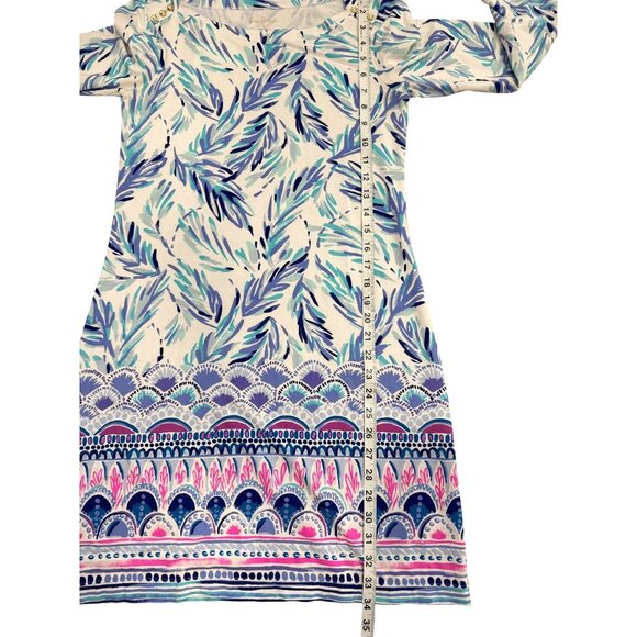 Lilly Pulitzer Sophie Dress Flock Together Blue & Pink 3/4 Sleeve Womens Size S - Picture 7 of 9